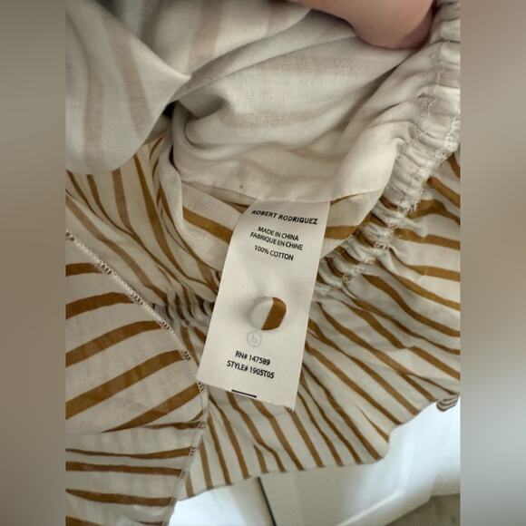 Robert Rodriguez Mariel Blouse Striped Ruffle V-Neck 3/4 Sleeves Size 6 - Picture 5 of 8